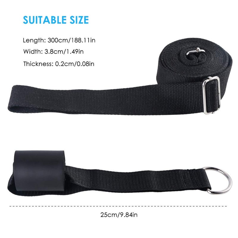 Price Xes Adjustable Leg Stretcher Lengthen Ballet Stretch Band - Easy Install on Door Flexibility Stretching Leg Strap Great Cheer Dance Gymnastics Trainer stretching equipment taekwondo Training (black) - Image 4